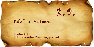 Kéri Vilmos névjegykártya